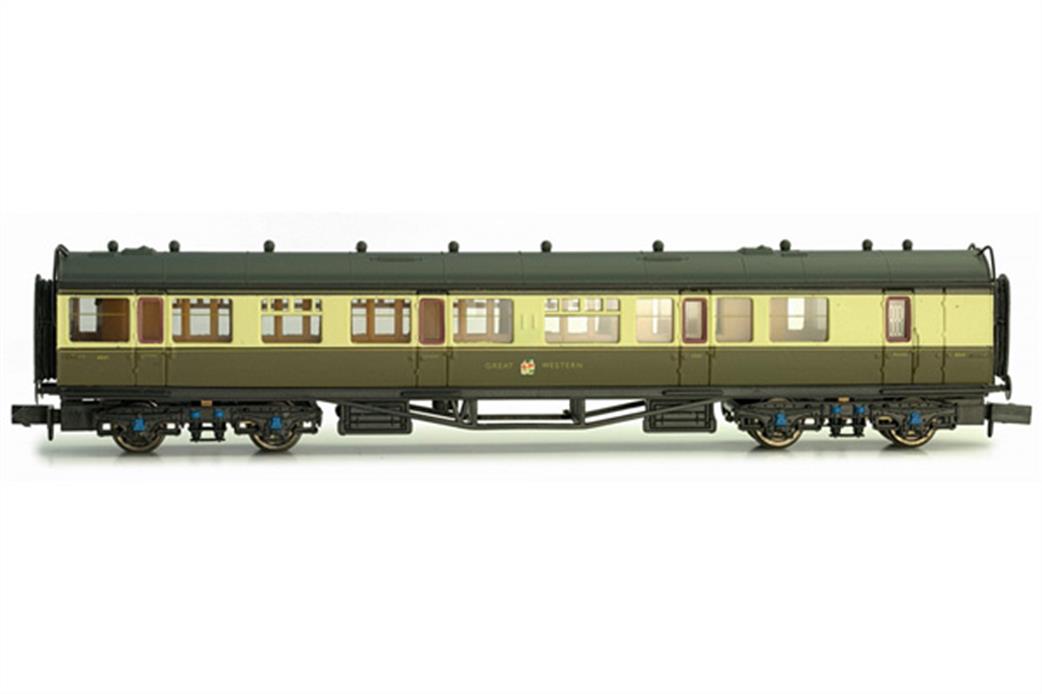 Dapol N 2P-000-253 GWR Collett Brake Composite Coach 7061 Chocolate & Cream Shirtbutton Monogram