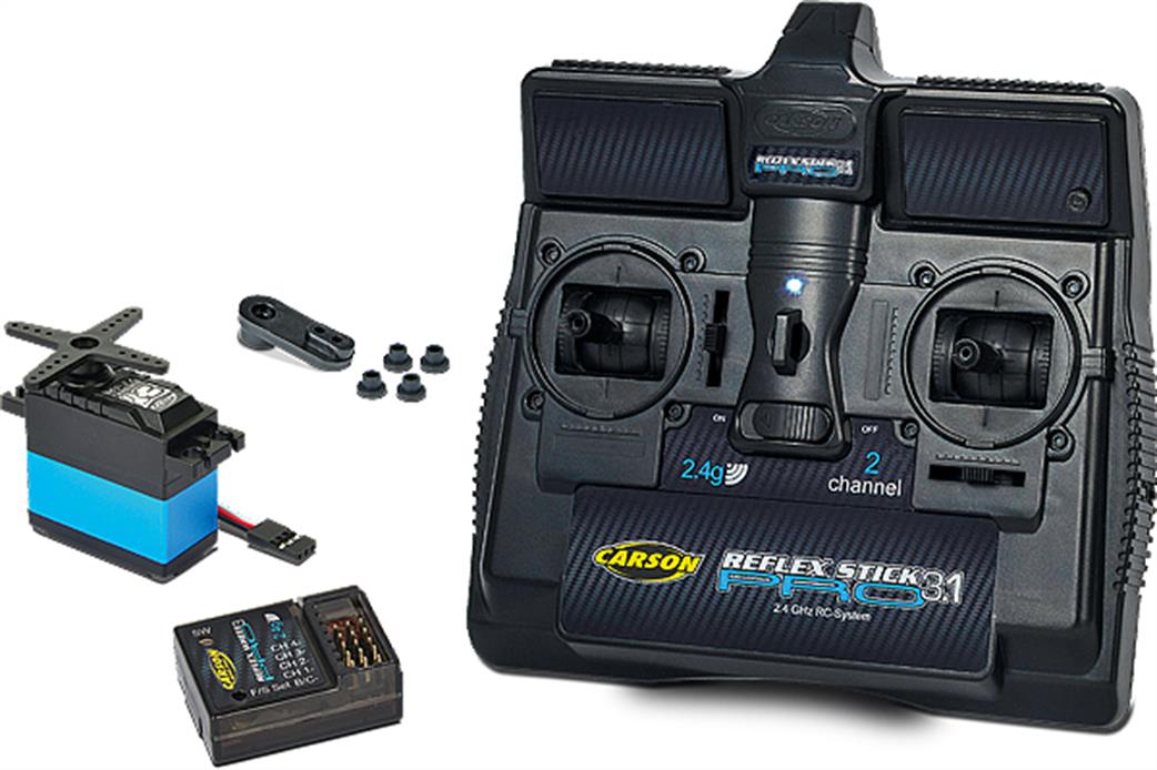 Carson  C707131 Reflex Pro 3 2.4Ghz Stick Radio Controlled Set with Servo