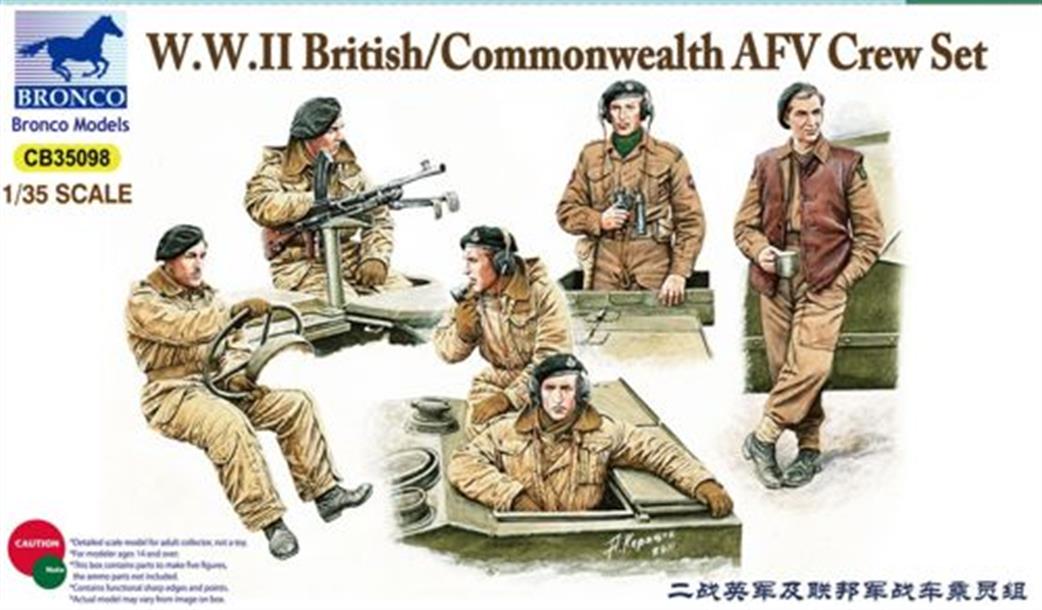 Bronco Models 1/35 CB35098 WW2 British & Commonwealth AFV Crew Set