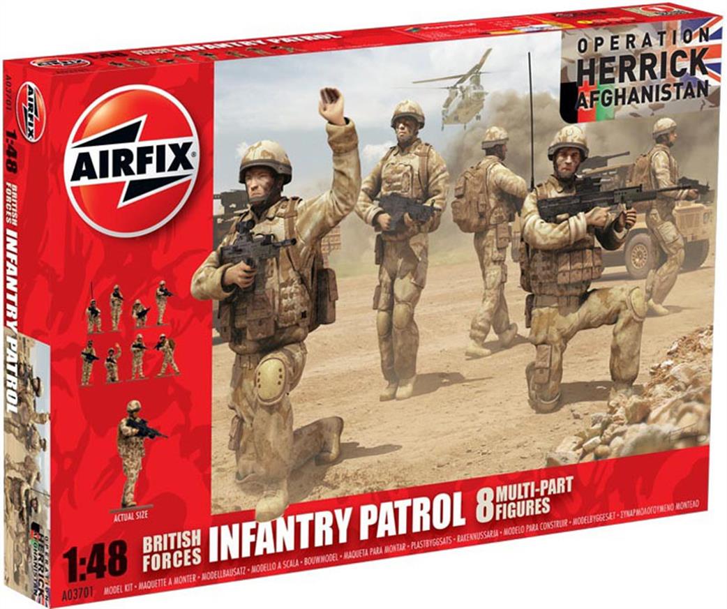 Airfix 1/48 A03701 Modern British Patrol Troops Afghanistan Plastic Figure Set