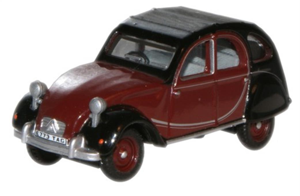 Oxford Diecast 1/148 NCT001 Citroen 2CV Charleston Maroon & Black