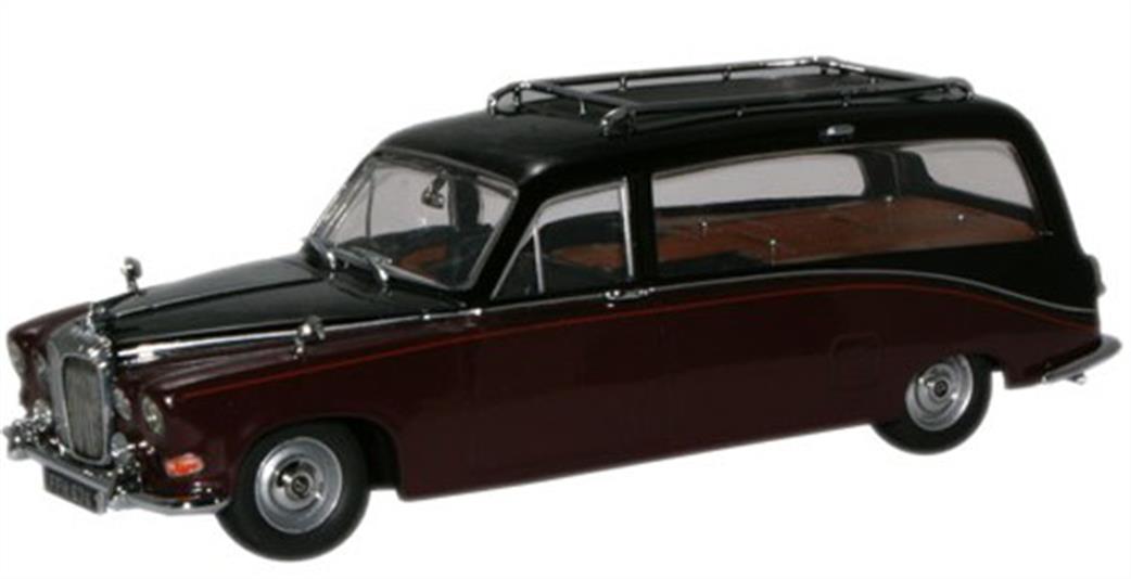 Oxford Diecast 1/43 DS007 Daimler Hearse Black/Claret