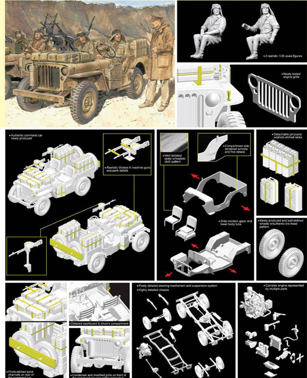 Dragon Models 1/35 6724 SAS 1/4 Ton 4x4 Patrol Commanders Car