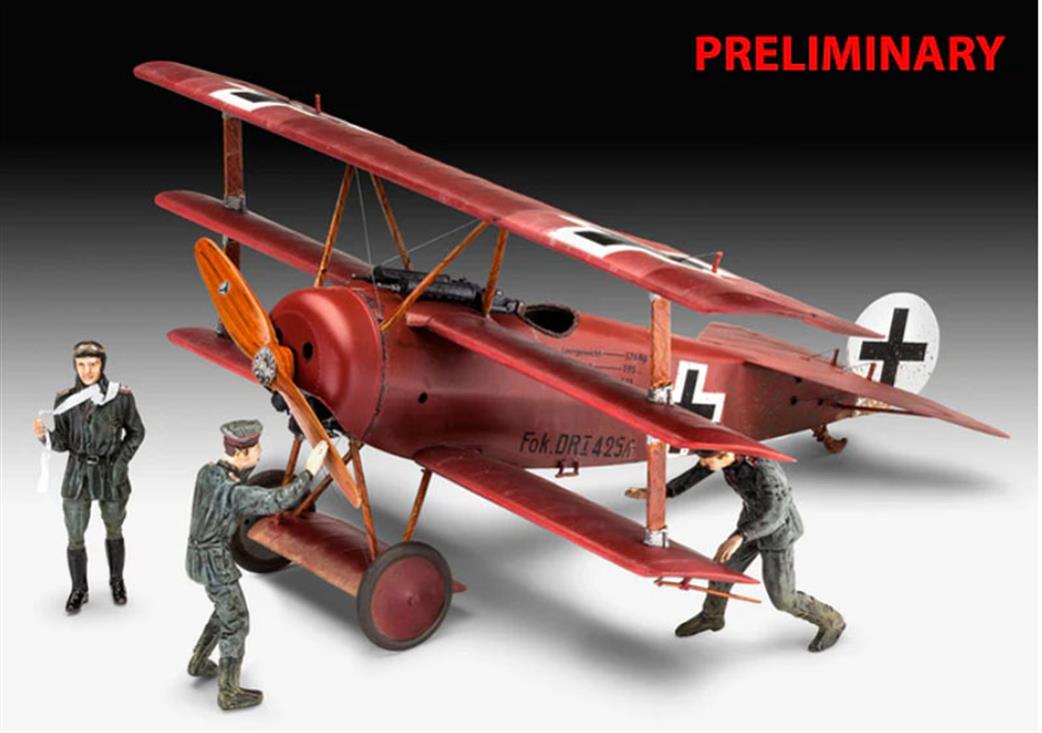 Revell 1/28 03762 Fokker Triplane DR.1 75 Years Plastic Modelbuilding Kit
