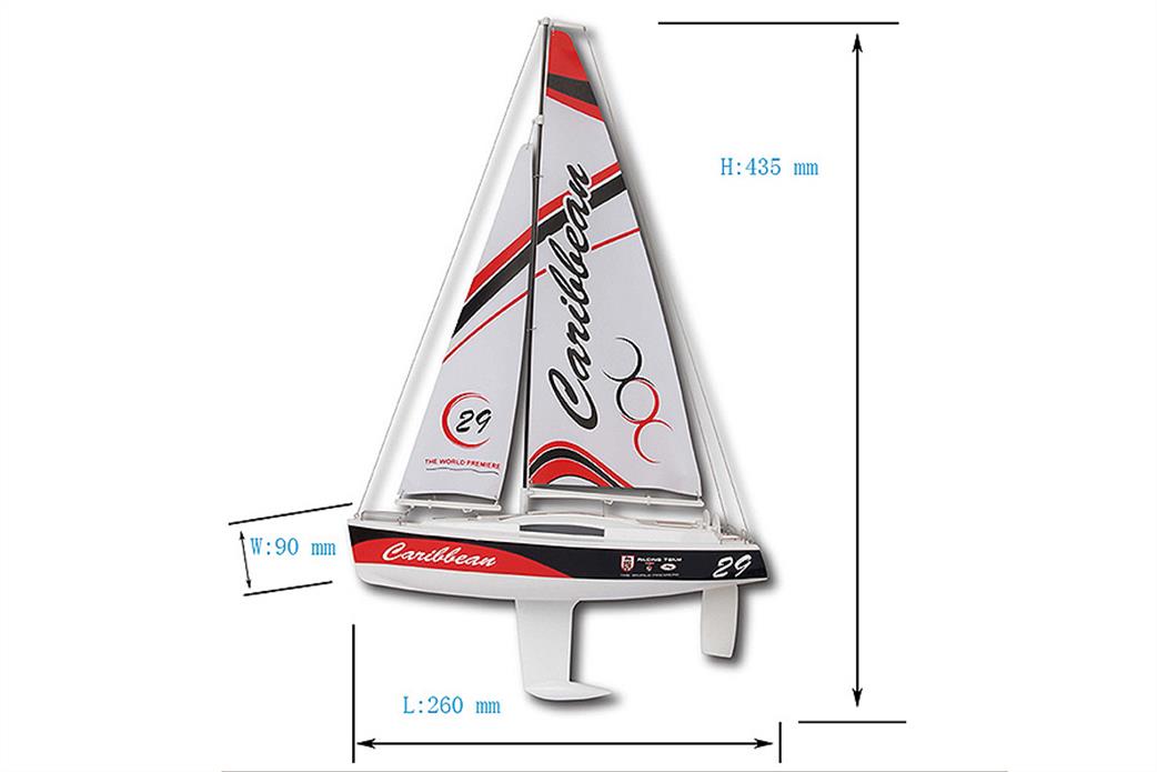 Joysway 1/46 JY8802 Caribbean Red Ready top Sail Mini Sailing Yacht