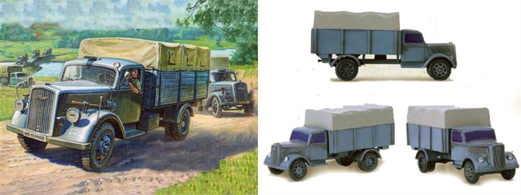 Zvezda 1/100 6126 German WW2 Opel Blitz Truck Snap Together Kit