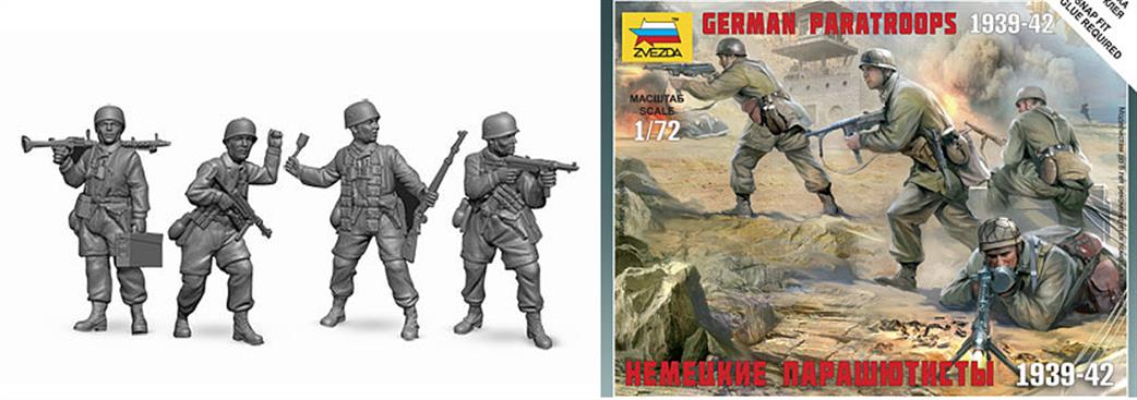 Zvezda 1/72 6136 German Paratroopers WW2 Figure Set