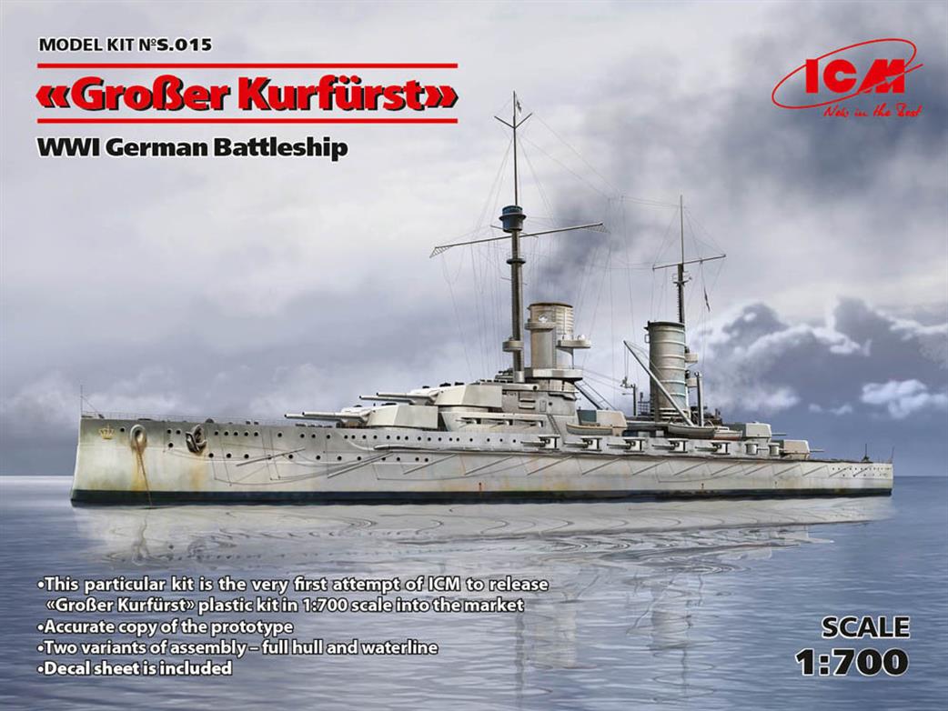 ICM 1/700 ICMS015 Grober Kurf  WW1 German Battleship Kit