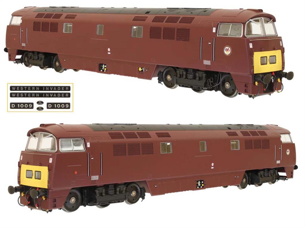 Dapol OO 4D-003-021 BR D1009 Western Invader Class 52 Locomotive Maroon with Small Yellow Panels