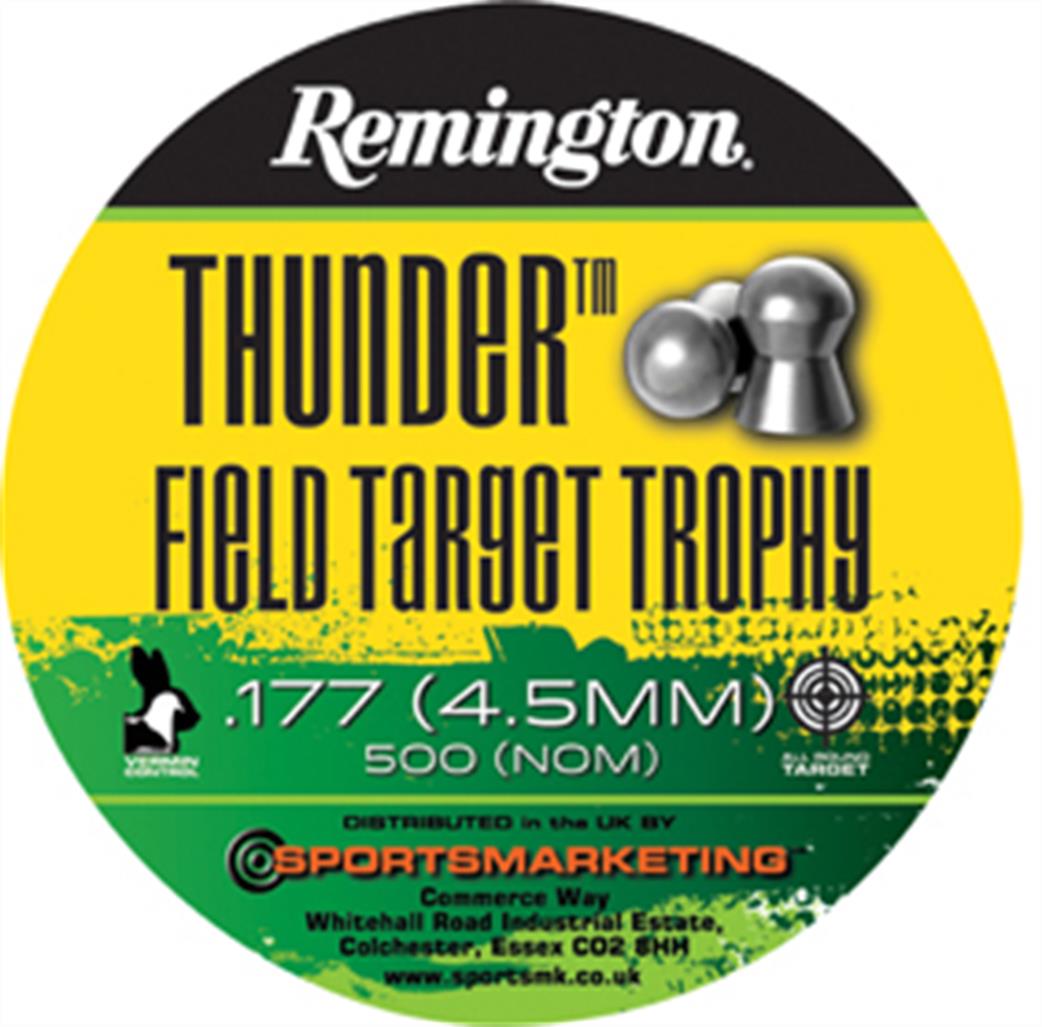 Remington  REMUK177FTT .177 4.5mm Thunder Field Target Dome Head Pellets Tin of 500