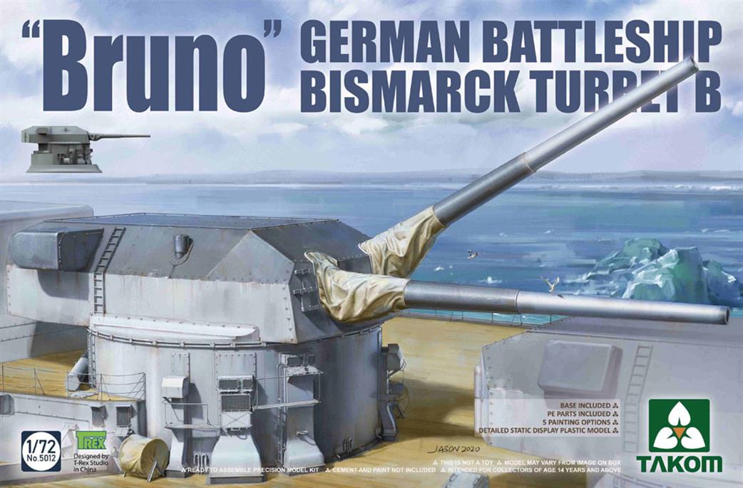 Takom 1/72 5012 German Battleship Bismarck Turret B Bruno Kit