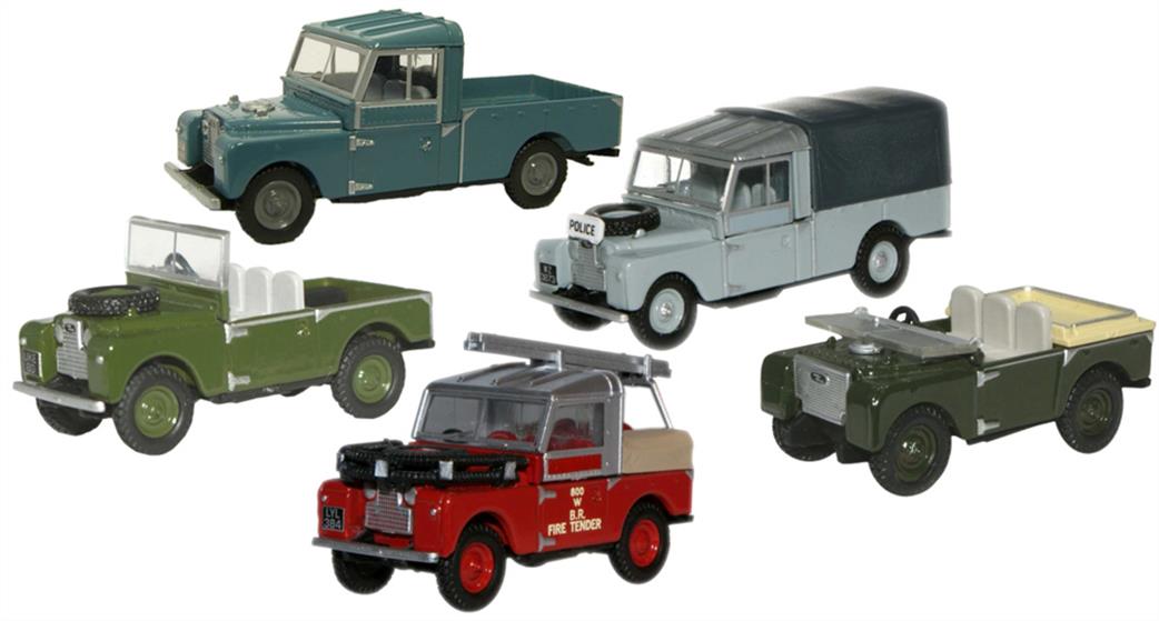 Oxford Diecast 1/76 76SET17E Land Rover 5 Piece Set