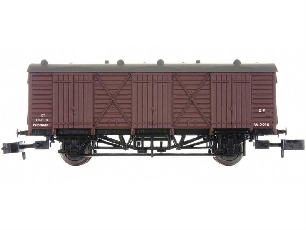 Dapol N 2F-014-011 BR ex-GWR Fruit D Long Wheelbase Covered Fruit Van BR W2910 Maroon