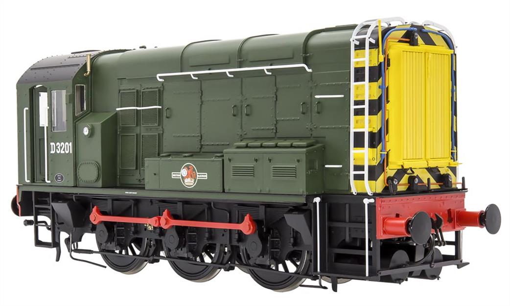 Dapol O Gauge 7D-008-019 BR D3201 Class 08 Shunter BR Green With Wasp Stripes