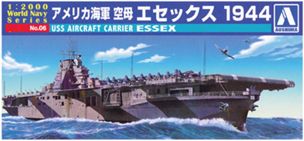 Aoshima 1/2000 06 USS Essex US Navy WW2 Aircraft Carrier Plastic Kit