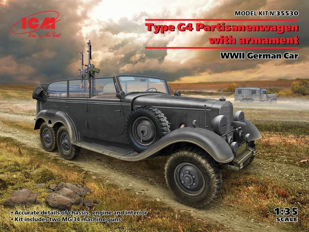 ICM 1/35 35530 Mercedes Benz Typ G4 Car with Machine Gun Kit