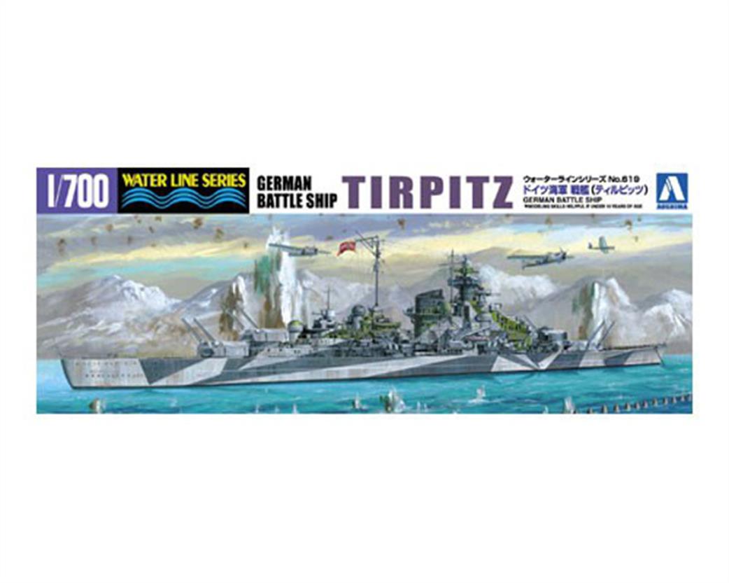 Aoshima 1/700 04606 German Battleship Tirpitz Waterline Model Kit