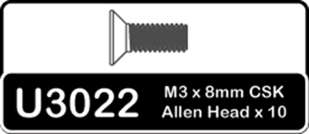 Schumacher  U3022 Speed Pack M3x8 Coutersunk Allen Head Hi T