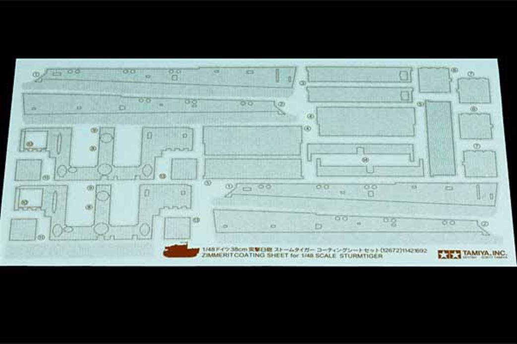 Tamiya 1/48 12672 Sturmtiger Zimmerit Sheet