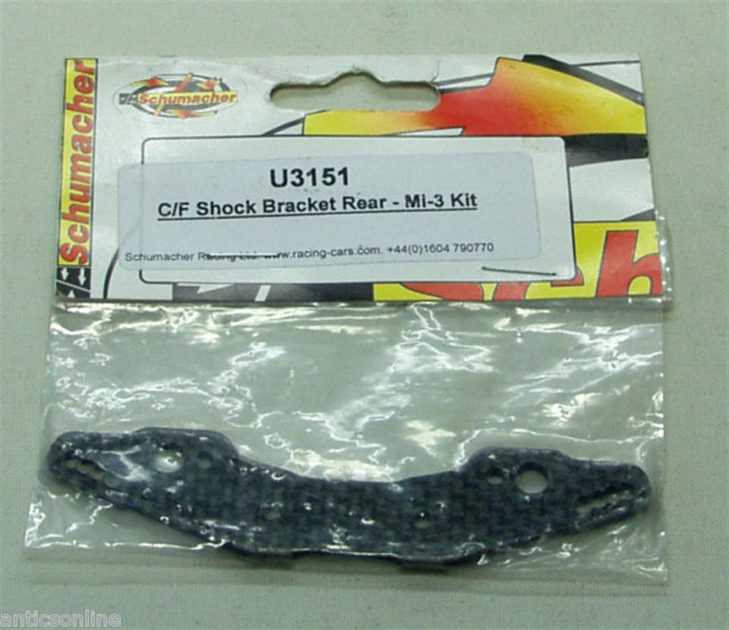 Schumacher  U3151 Carbon Fibre Shock Bracket Rear Mi3