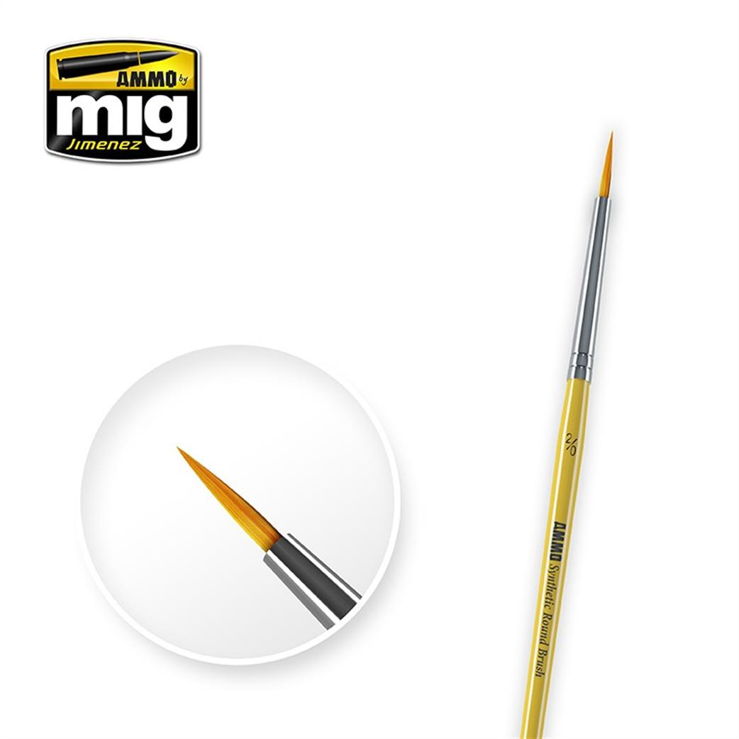 Ammo of Mig Jimenez  A.Mig-8612 Round Paint Brush 2/0 Synthetic Nylon