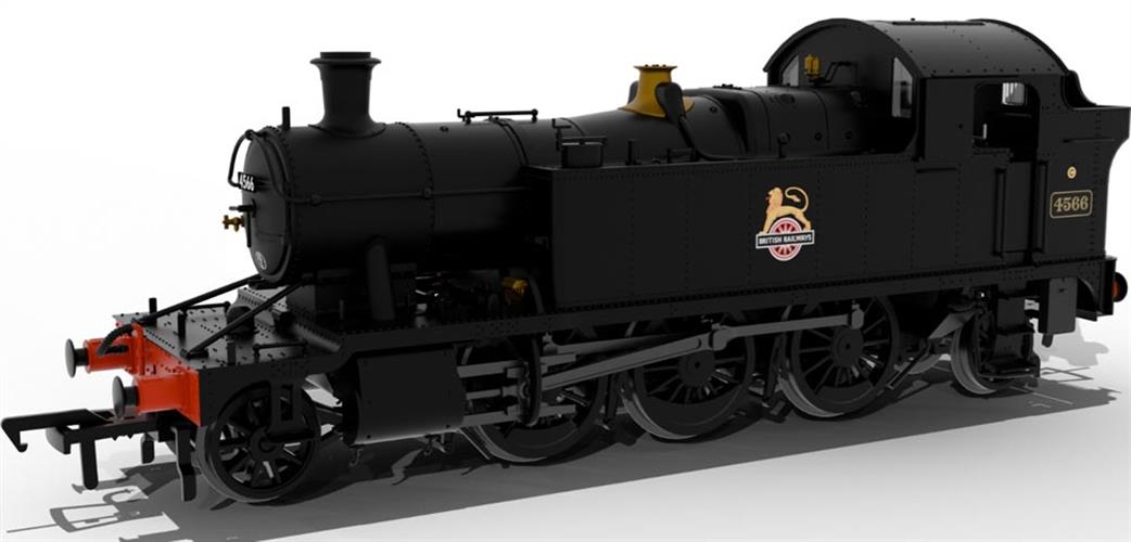 Rapido Trains OO 951111 GWR 45xx No.4566 BR Early Crest Plain Black (Large Crest - as Preserved)