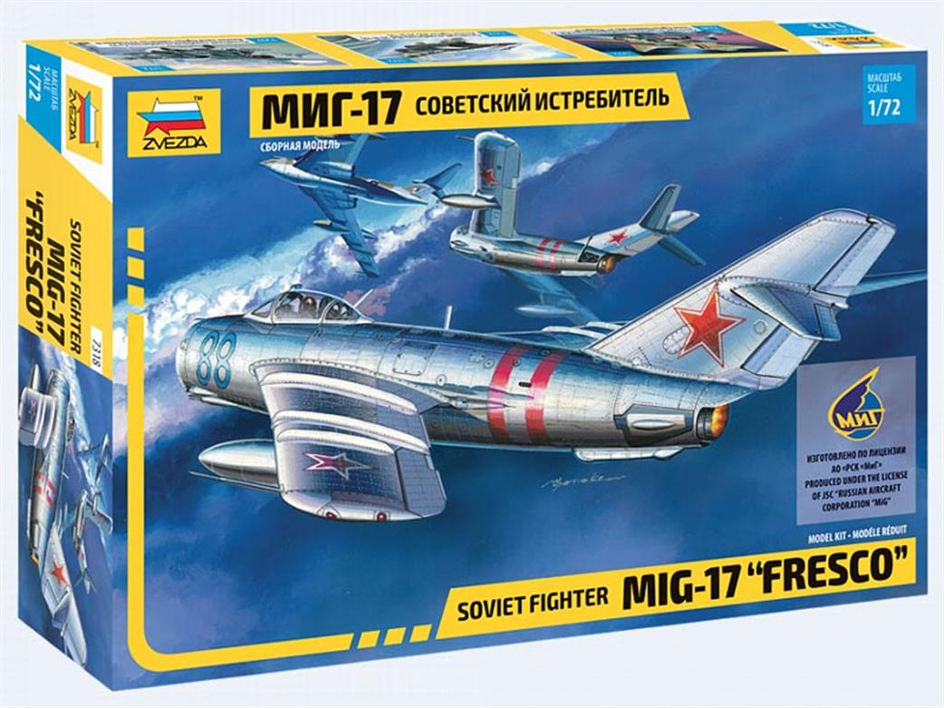 Zvezda 1/72 7318 Mig-17 Fresco Soviet Fighter Kit