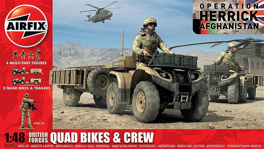 Airfix 1/48 A04701 Modern British Quad Bikes and Crew Plastic Figure Set