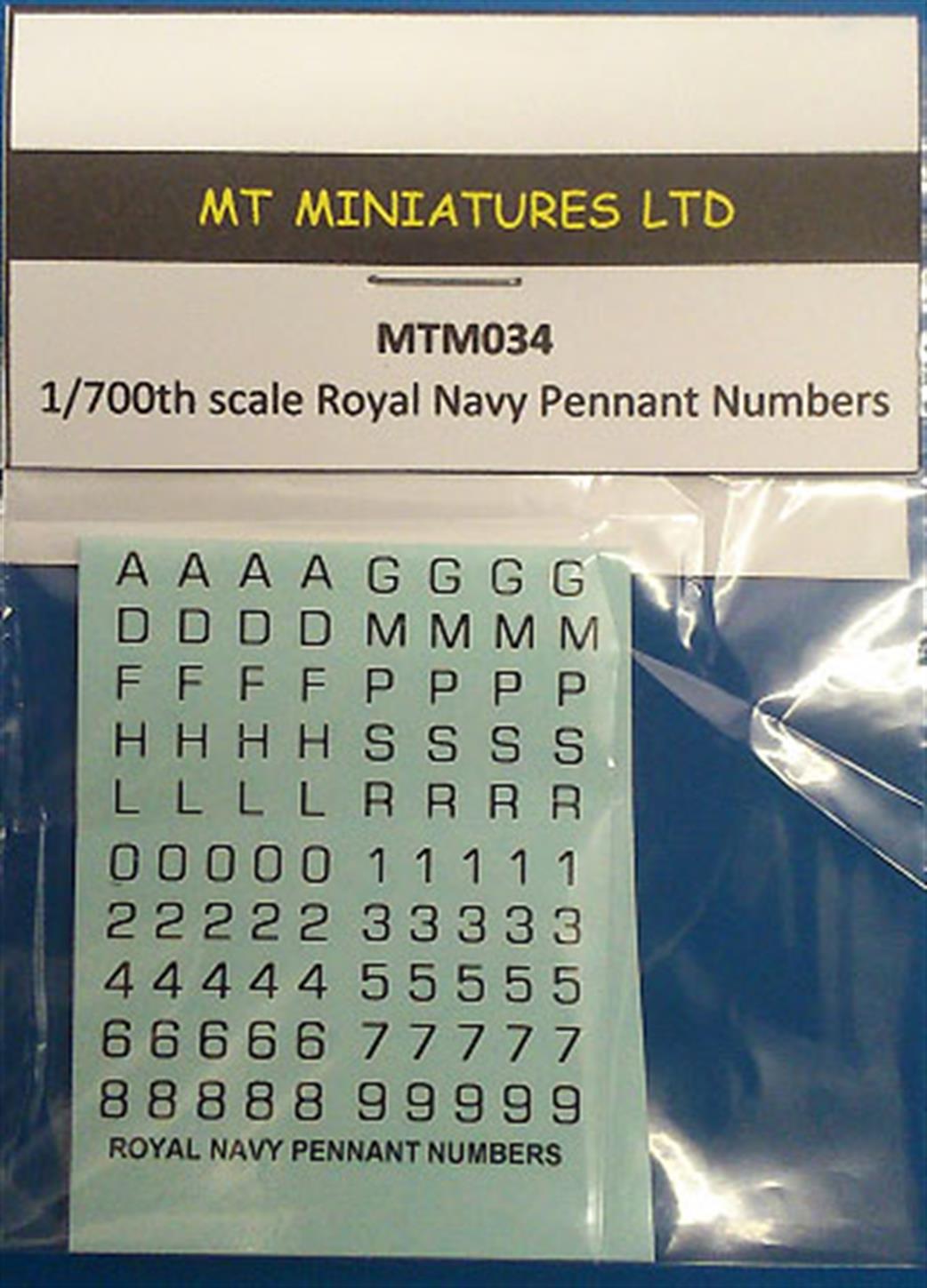 MT Miniatures 1/700 MTM034 RN Pennant Numbers