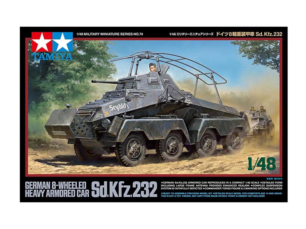 Tamiya 1/48 32574 German 8-Wheeled Sd.Kfz.232  Heavy Armoured Car Kit