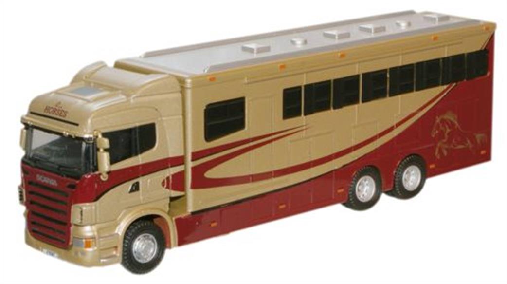 Oxford Diecast 1/76 76SHL01HB Metallic Scania Highline Horsebox