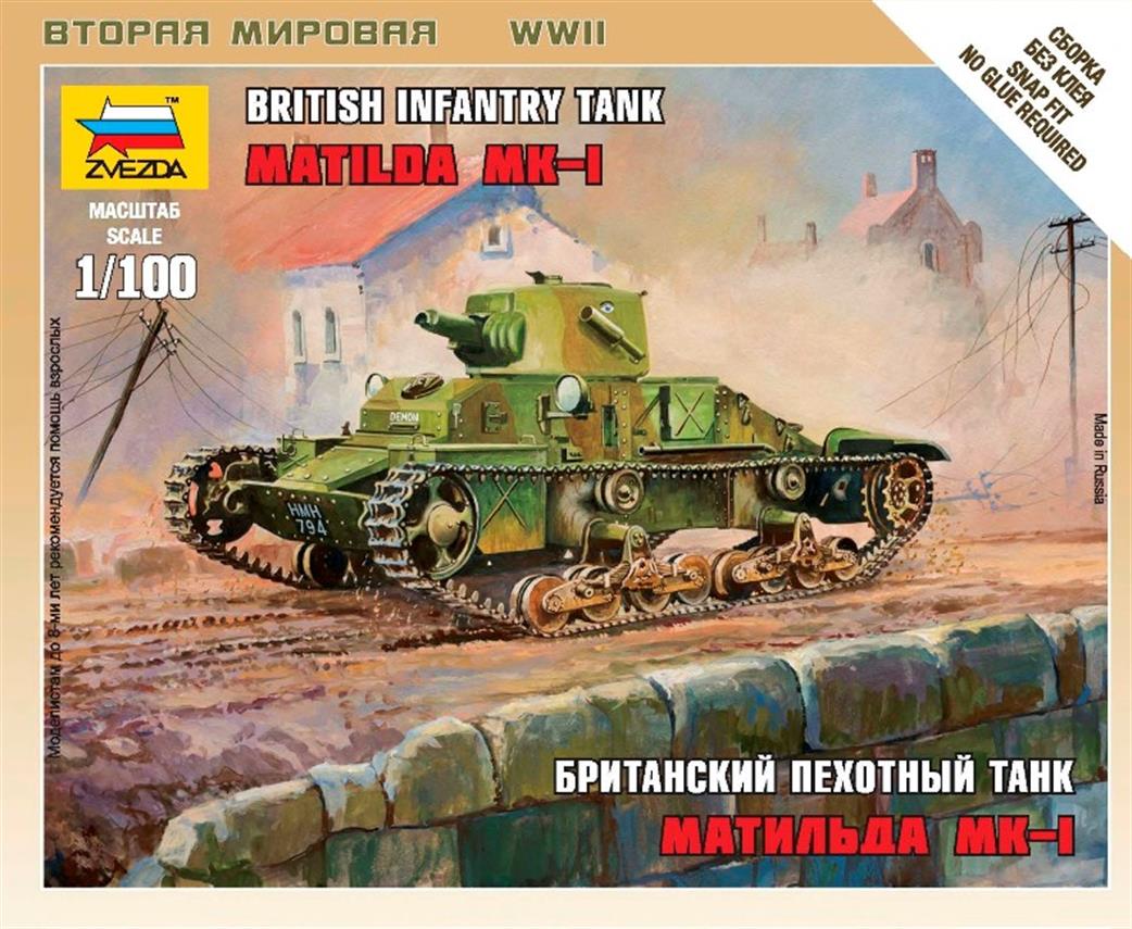 Zvezda 1/100 6191 British Light Tank Matilda Mk1