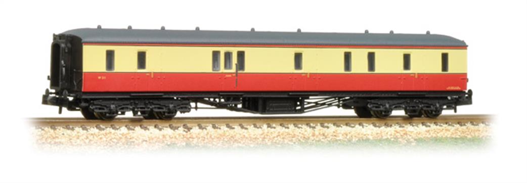 Graham Farish N 374-585A BR Hawksworth Corridor Full Brake Coach Crimson & Cream