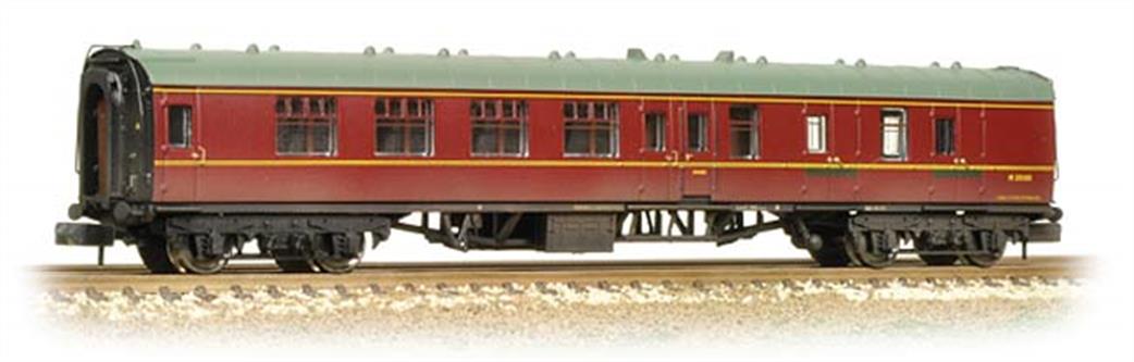 Graham Farish N 374-187D BR Mk1 Corridor Brake Second BSK Maroon Weathered