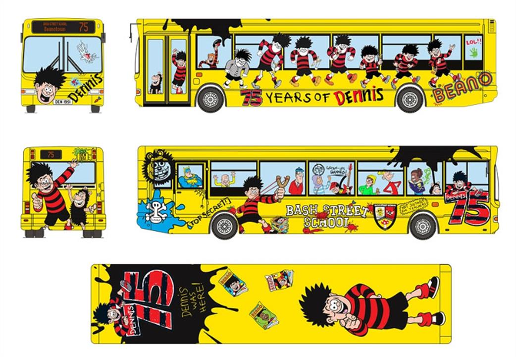 EFE 1/76 E36720 Dennis Dart SLF Pointer 2 Dennis the Menace 75th Anniversary Special