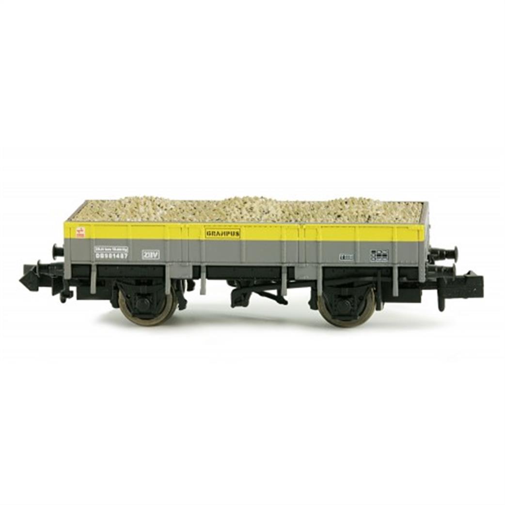 Dapol N 2F-060-018 BR Grampus Engineers Steel Body Open Ballast Wagon Grey/Yellow Dutch DB990518