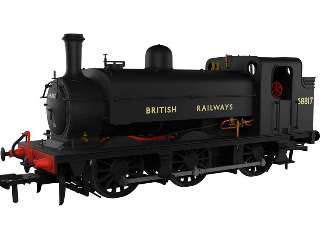 Rapido Trains OO 958007 BR 68817 ex-LNER Class J52/2 GNR 0-6-0ST Plain Black Lettered  BRITISH RAILWAYS