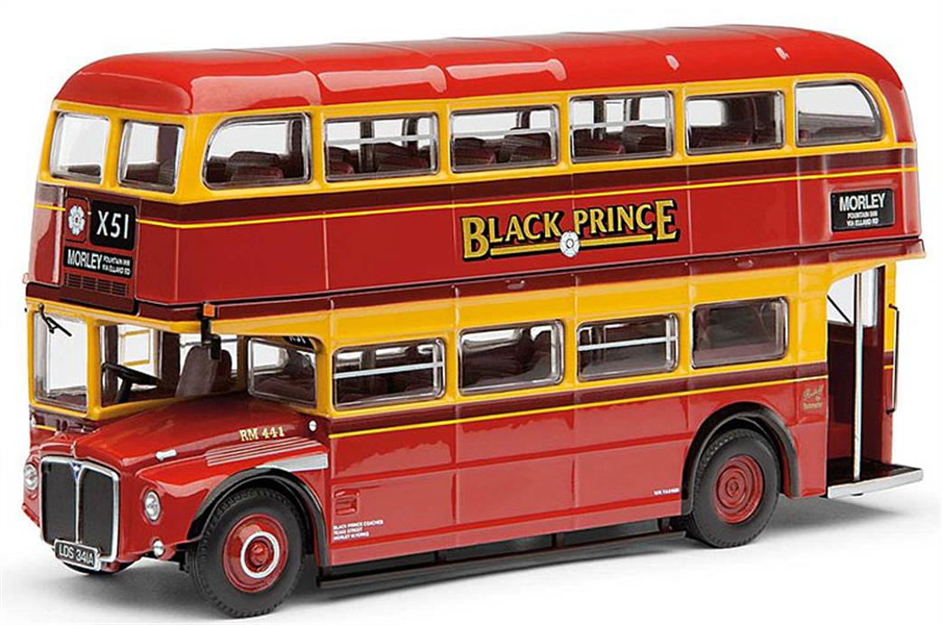 Corgi 1/76 OM46308A Routemaster Black Prince, X51 Morley Fountain Inn via Elland Road