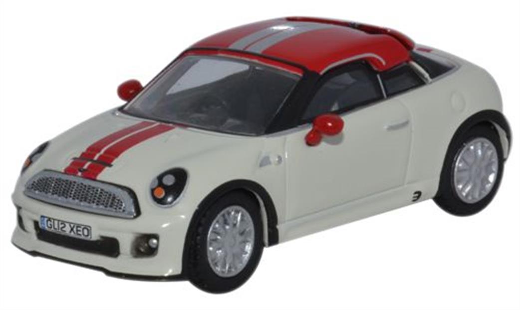 Oxford Diecast 1/76 76MC001 Mini Coupe Pepper White and Chilli Red