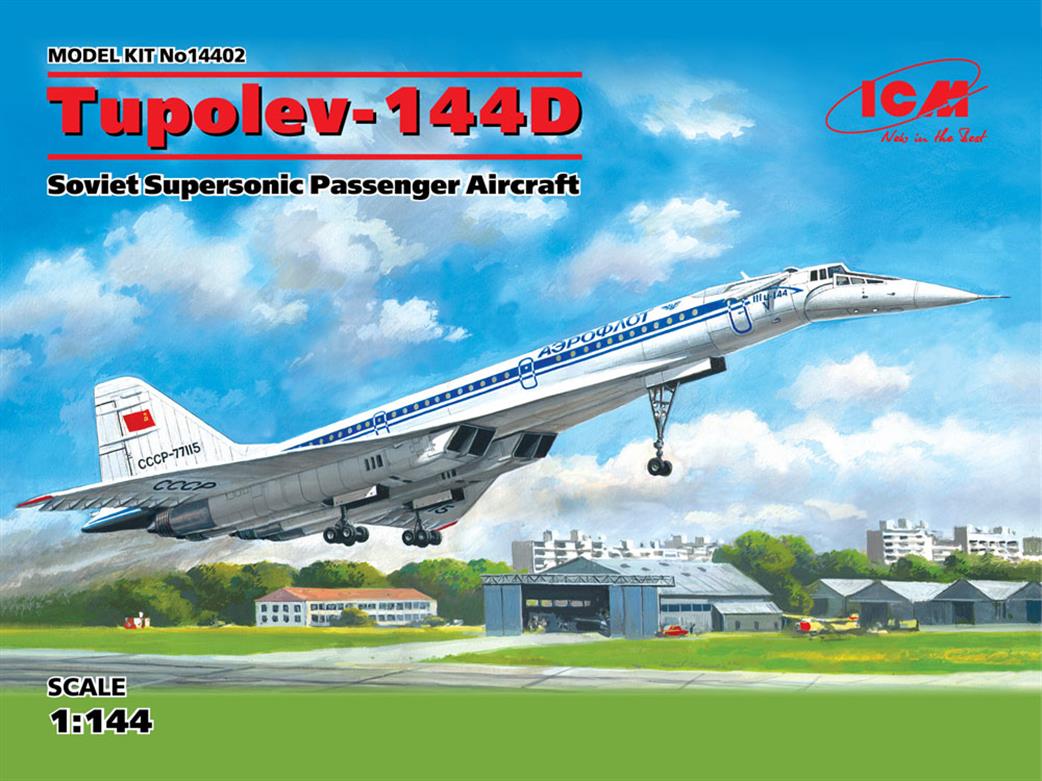 ICM 1/144 14402 Tupolev 144 Soviet Supersonic Passenger Plane kit