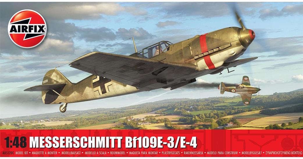 Airfix 1/48 A05120C German Messerschmitt Bf109E-4/E-1 WW2 Fighter Kit