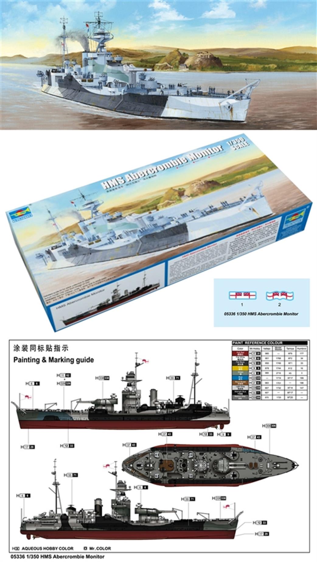 Trumpeter 1/350 05336 HMS Abercrombie Roberts Class Monitor WW2 Kit