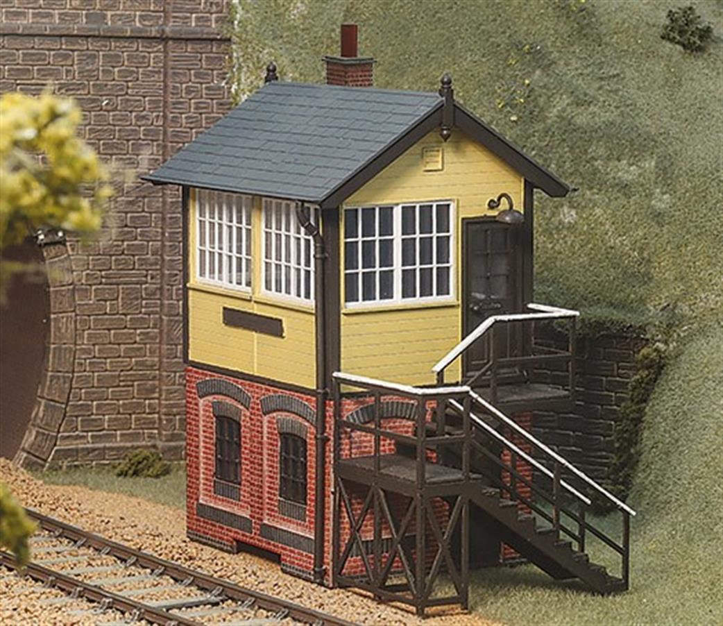 Peco O Gauge LK-715 Signal Box Brick Base Wood Cabin