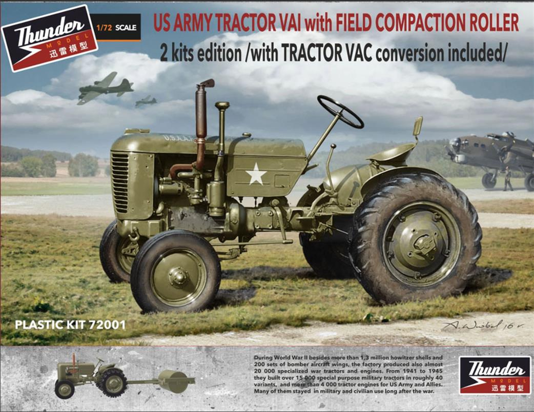 Thunder Model 1/72 72001 US Army Tractor VAI With Field Compaction Roller