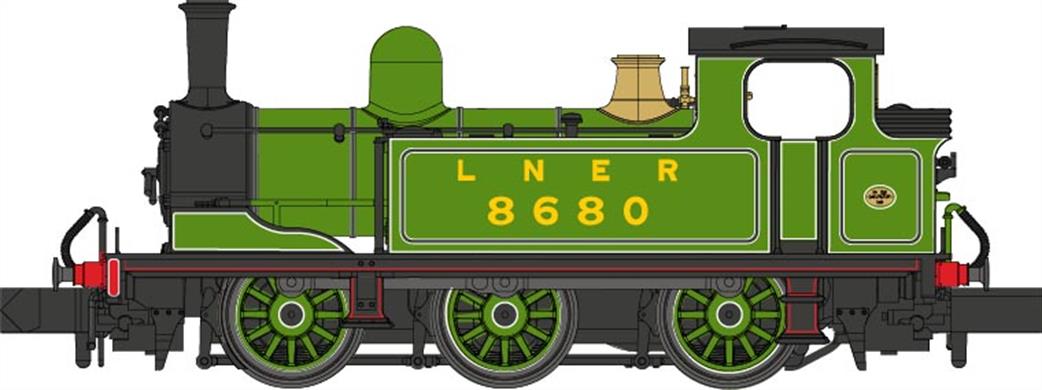 Dapol N 2S-072-003 J72 8680 LNER Post War Lined Green