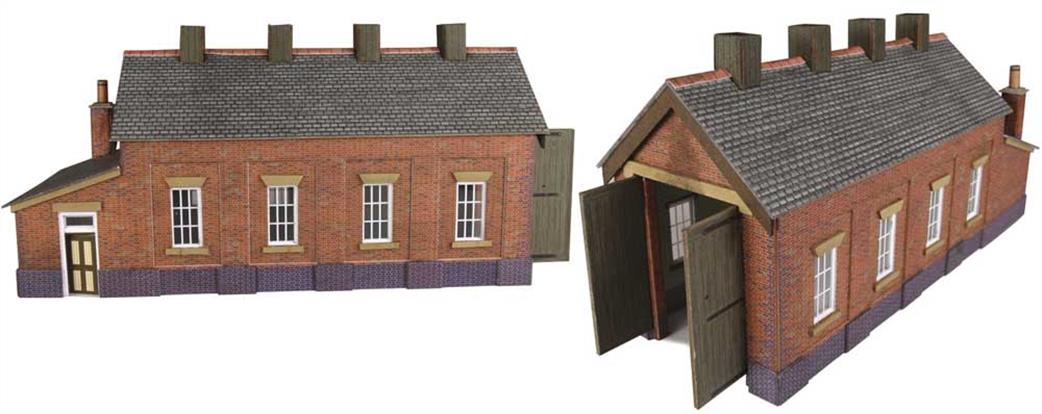 Metcalfe N PN931 Single Track Engine Shed Red Brick Card Kit