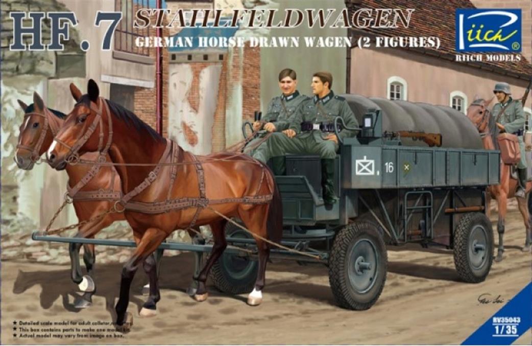 Riich Models 1/35 RV35043 German Hf.7 Horse Drawn Steel Field Wagon Kit