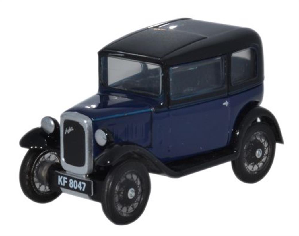 Oxford Diecast 1/76 76ASS002 Austin Seven RN Saloon Light Royal Blue