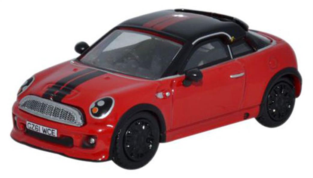 Oxford Diecast 1/76 76MC003 Mini Coupe Pepper Chilli Red/Black