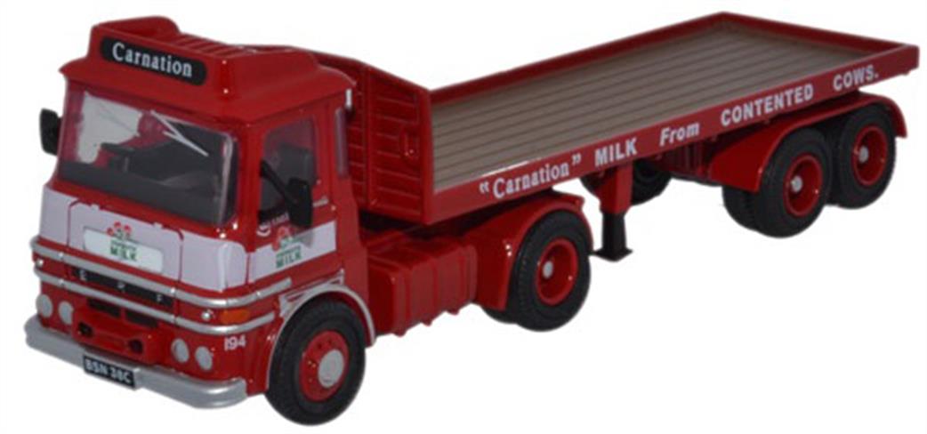 Oxford Diecast 1/76 76LV002 ERF LV Flatbed Trailer Carnation